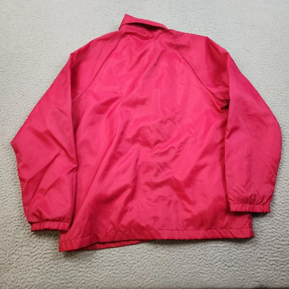 Vintage Weather Breaker Jacket Womens Small Pink Lined Coach Snap Front Packable